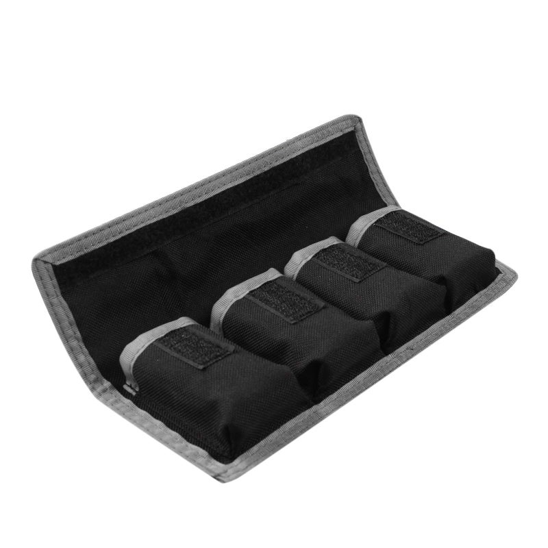 Meking 2 Pcs DSLR Battery Case Holder Storage Bag (4 Pocket) for AA/AAA Battery and LP-E6 LP-E8 LP-E10 LP-E12, EN-EL14 EN-EL15, NP-FW50 NP-F550 NP-FM500H (Gray+Blue) - Image 4